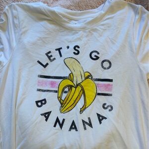 Apt. 9 White Long Sleeve "Let's Go Bananas" Graphic Tee